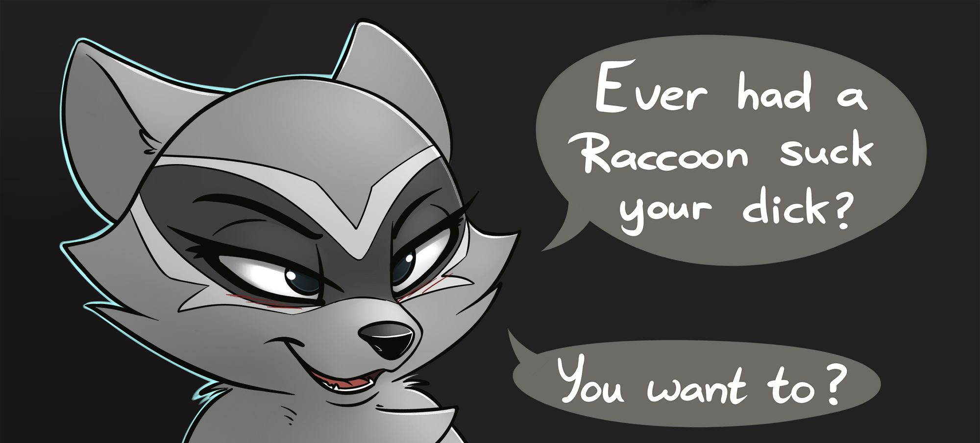 Racoon sucking dick