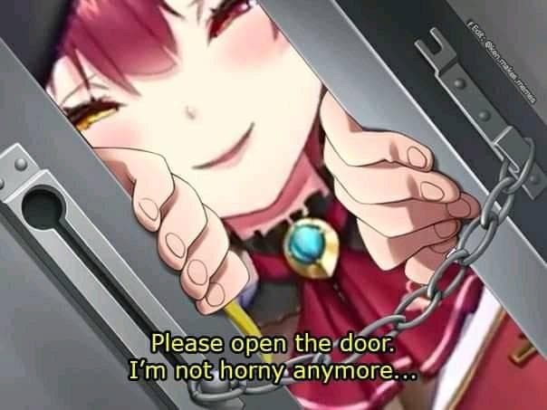 Captain is not horny. join list: Animango (876 subs)Mention Clicks: 94142Msgs Sent: 696435Mention History.. Ahoy!~ Houshou Marine-desu!~