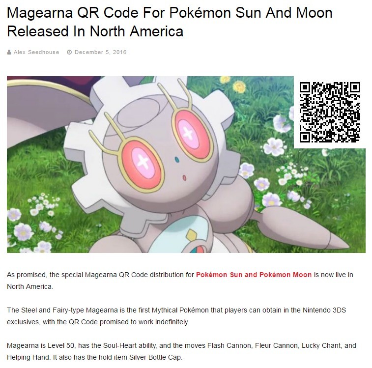 Magearna Qr Code Sun Moon