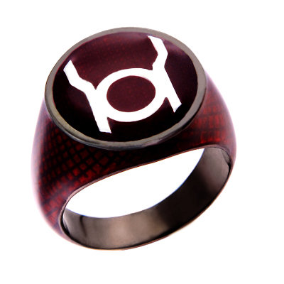 red and black lantern ring