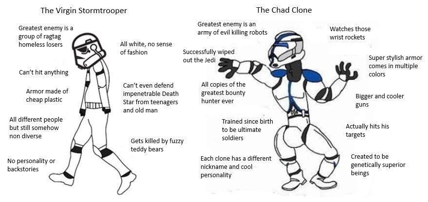 clone trooper vs stormtrooper vs first order